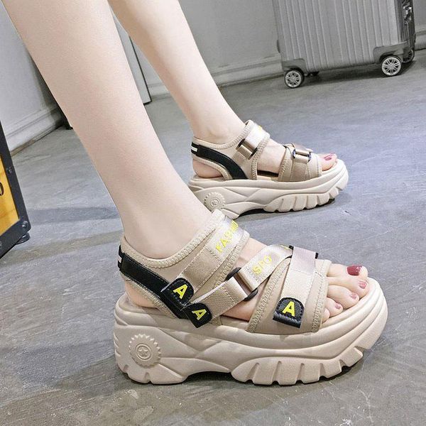 

vanmie platform sandals women wedge casual summer shoes fashion ladies, Black