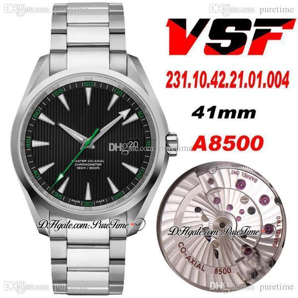 

vsf aqua terra 150m cal a8500 automatic mens watch black textured dial green hand stick stainless steel bracelet 231.10.42.21.01.004 super e, Slivery;brown