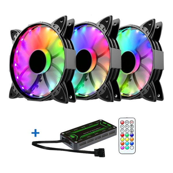 

12cm for pc cases accessories with controller adjustable remote control cooling fan set wireless abs addressable cpu rgb led fans & coolings