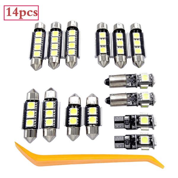 

14 pcs car led interior lamp no error dome light license plate lights dome lamp for vw volkswagen passat b6 2006-2010