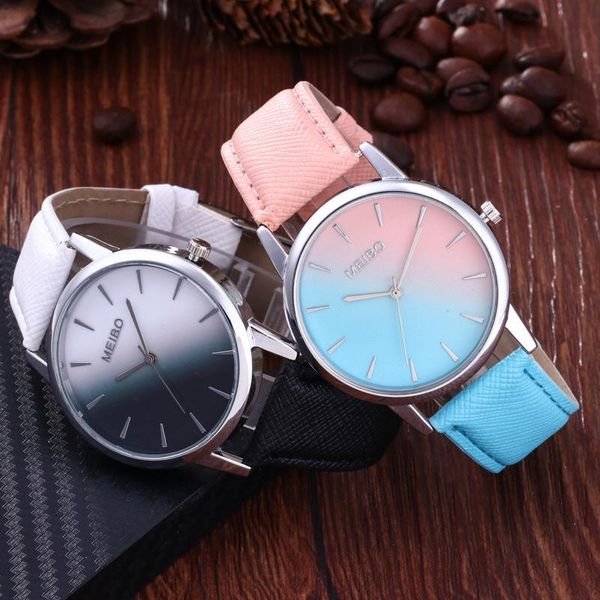 

women watches man lovers watch simple vintage small dial sweet leather strap outdoor sports wrist clock gift wristwatches, Slivery;brown