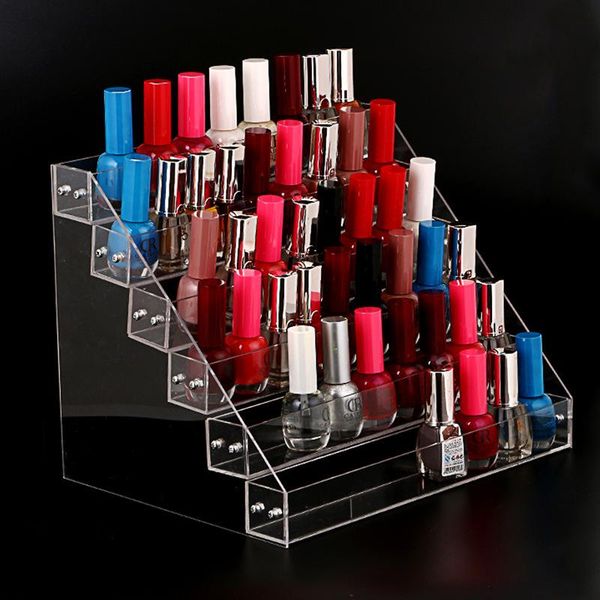 

bathroom storage & organization 2-7 layers removable rack nail polish display organizer acrylic clear lipstick box cosmetic varnish