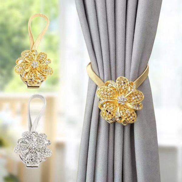 

fashion pearl flower magnetic curtain buckle strap crystal diamond pendant home decoration accessories other decor