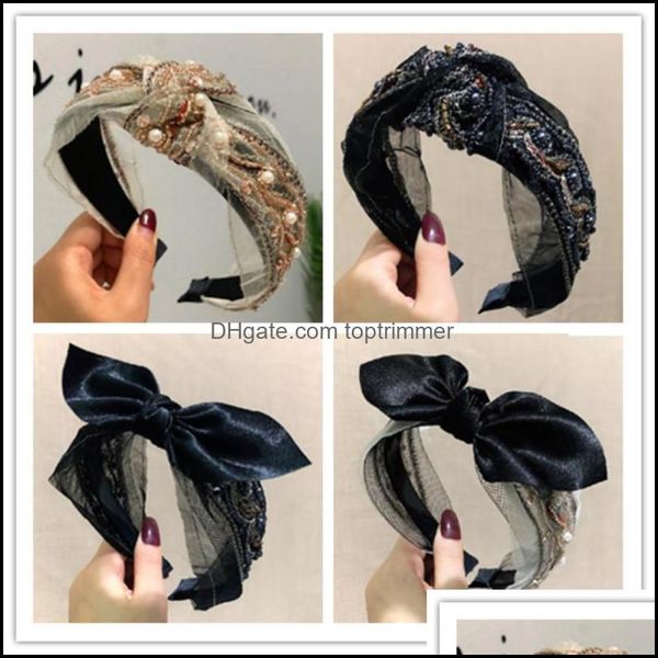 

headband aessories & tools products small incense wind ornaments pearl retro hair band wide-brimmed ethnic style hand-sewn rice beads water, Black;brown