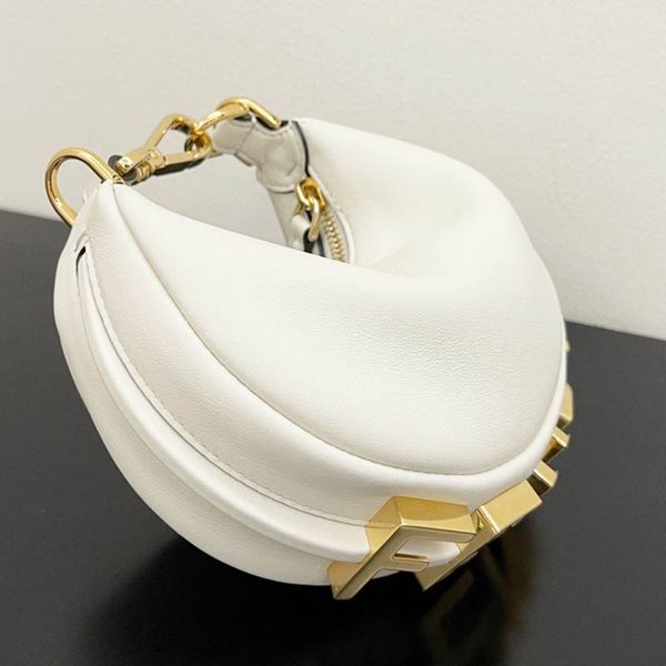 

2022 nano graphy cow leather hobo bag worn on the wrist vintage gold metal letter ladies half moon shoulder baguetter bags crescent bag bott