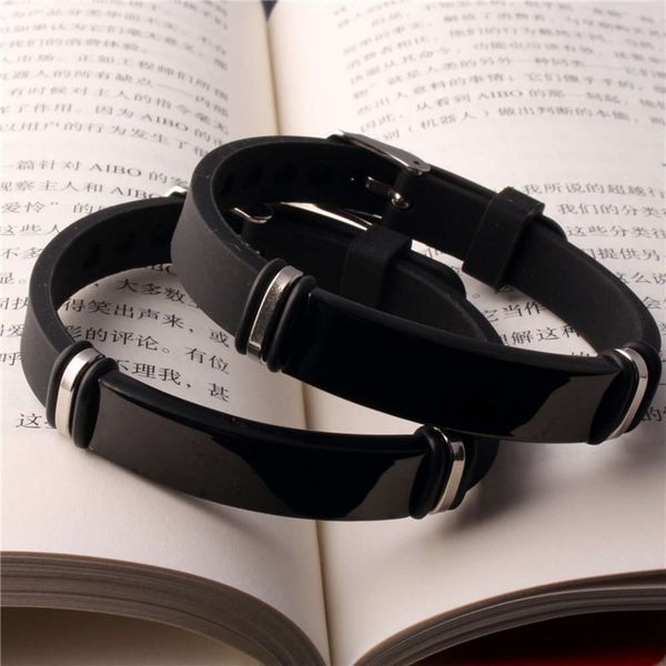 

jewelry road small north bracelet stainless steel silicone bracelet for men and women, Golden;silver