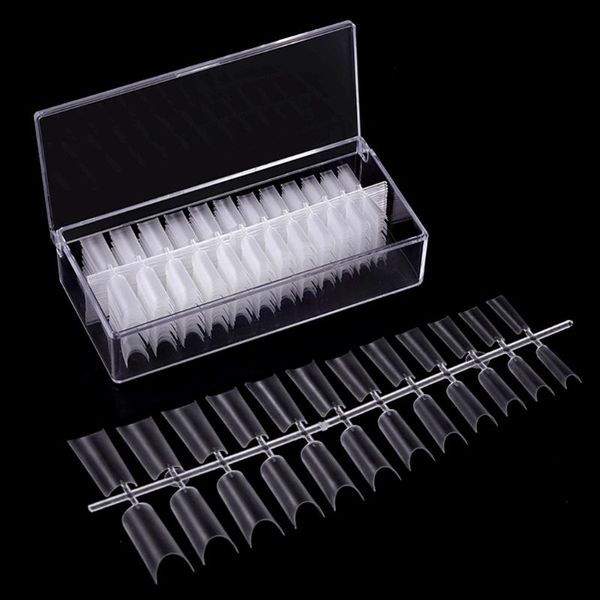 

false nails 504pcs/box full half cover clear fake nail tips coffin long artificial ballerina for home salon practice diy art, Red;gold