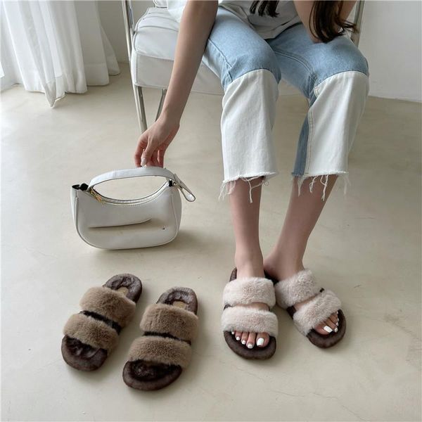 

slippers women's home 2021 autumn and winter style comfortable flat-bottomed casual warm shoes, Black