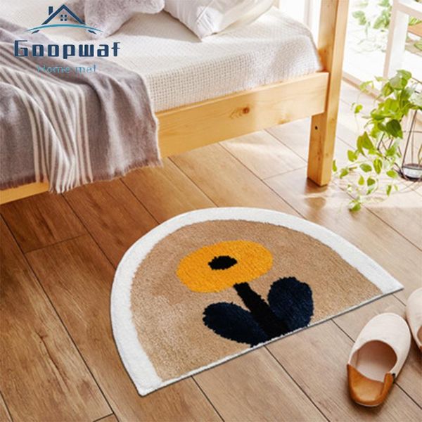 

carpets 40x60cm household soft carpet non-slip bathroom absorbent floor doormat dirt barrier semicircular