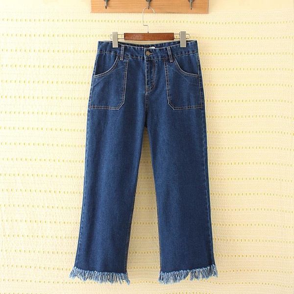 

women's jeans plus size xl-4xl stretchable blue casual solid color slim denim pants