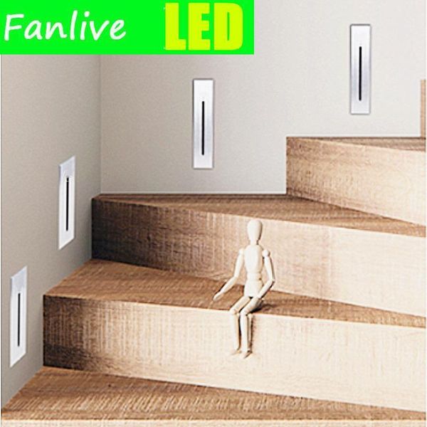 

wall lamp 1pc 3w recessed led stair lighting 85-265v indoor outdoor step lights waterproof corner hallway staircase lamps