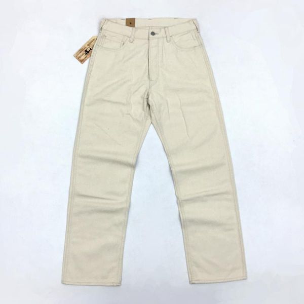

men's pants 13oz vintage calico jean denim overalls straight casual suit trouser bob dong, Black