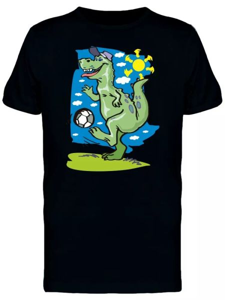

Dinosaur Playing Soccer Men's Tee -Image by Shutterstock, White;black