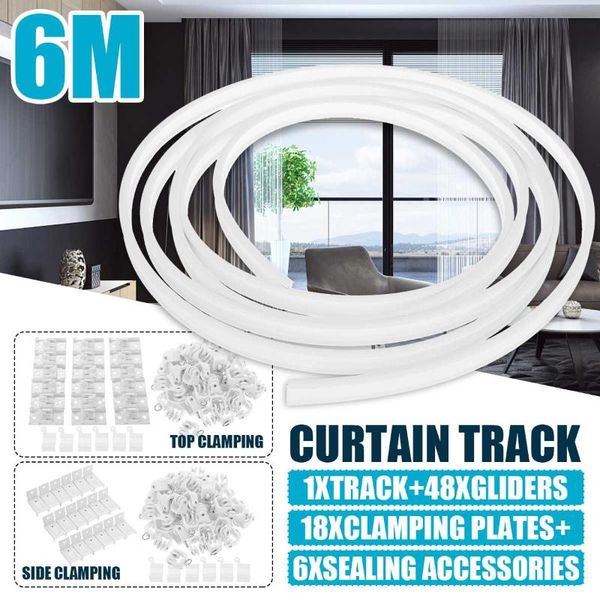 

other home decor 6m flexible ceiling mounted curtain track rail straight slide windows balcony plastic bendable window accessories