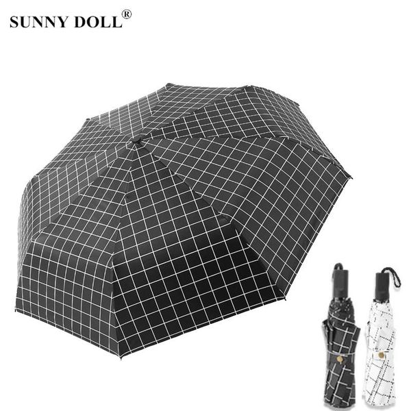 

umbrellas windproof travel umbrella 3 folding sun female male car lattice men rain women gift uv protection parasol