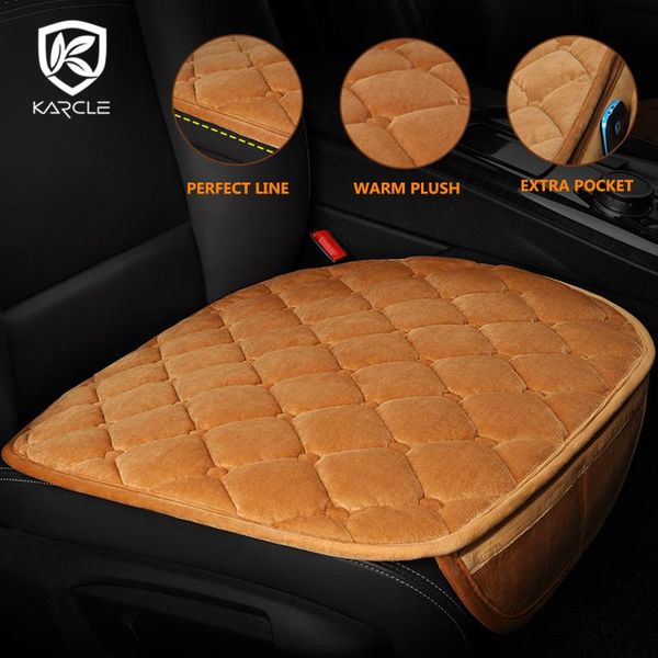 

karcle car seat cover cushion winter warm velvet plush protector driver car-styling accessory covers in salon