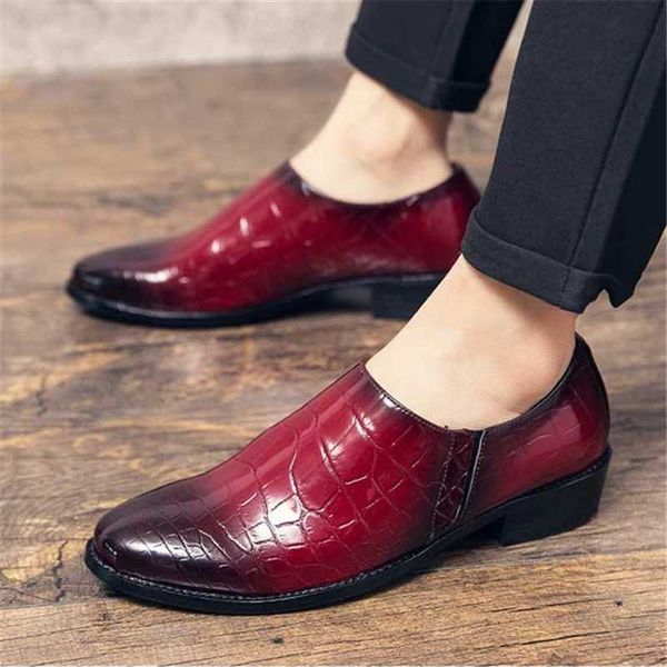 

big size 38-48 fashion men blue shallow mouth business formal dress shoes leather oxfords pointed toe wedding footwear, Black