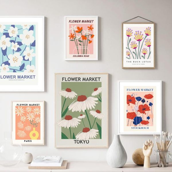 

paintings abstract flower collection exhibition wall art canvas painting nordic posters and prints pictures for living room decor