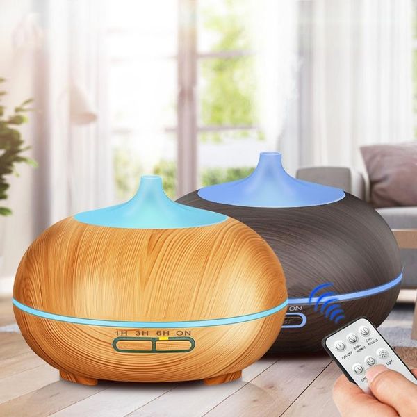 

humidifiers 550ml usb air humidifier electric aroma diffuser mist wood grain oil aromatherapy mini have 7 led light for car home office