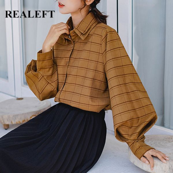 

spring striped women's shirts female blouse lantern sleeve turn-down collar korean ol style women chic blouses 210428, White