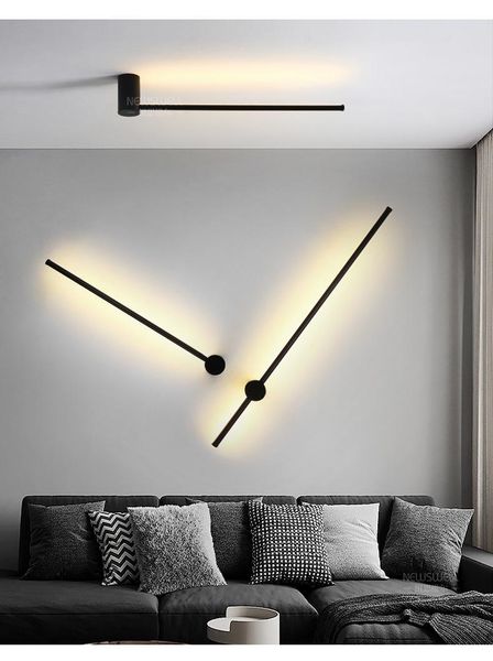 

wall lamp minimalist modern led lamp, long atmosphere sofa living room background bedroom bedside