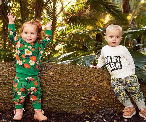 

2021 spring new baby boys girls clothing sets kids boys sweatshirts set baby girl outfits tracksuits pullover + pants suits, Blue