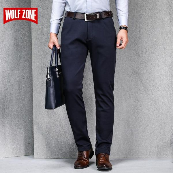 

men's pants light luxury business casual loose stretch straight men autumn winter fashion simple mens trousers, Black