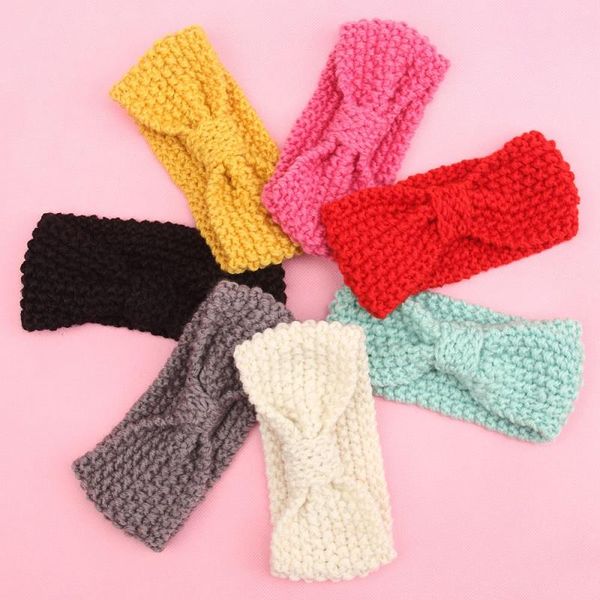 

hair accessories yundfly girl knit crochet winter turban headband ear warm headbands kids born children, Slivery;white