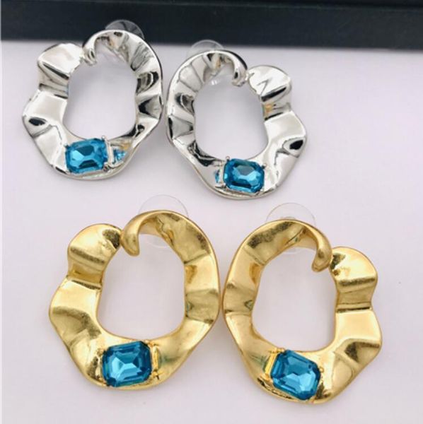 

earrings & necklace csxjd 2021 antique irregular metal hoop crystal, Silver