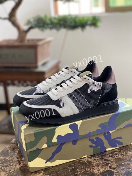 

new 2021 designers red bottom boots suede spike shoe mens shoes party wedding valentinoes crystal leather sneakers 39-46, Black