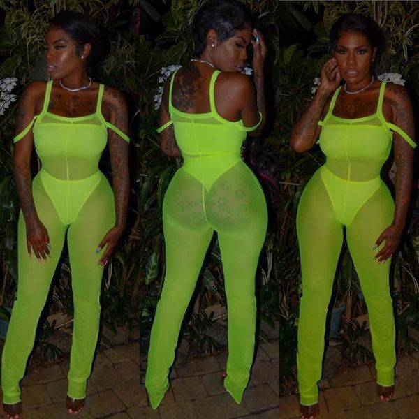 

neon summer arrival women jumpsuits off shoulder mesh see through party bodycon, Black;white