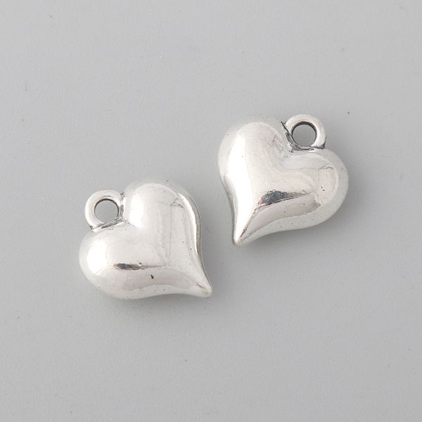 

wholesale fashion alloy vintage puffy heart jewelry making diy charms 14*16mm 50pcs aac023, Bronze;silver