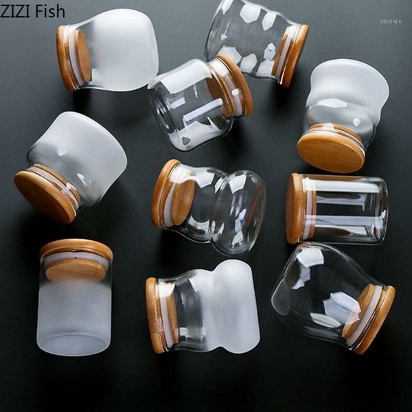 

storage bottles & jars japanese-style transparent glass portable tea sealed home kitchen containers candy honey mini jar