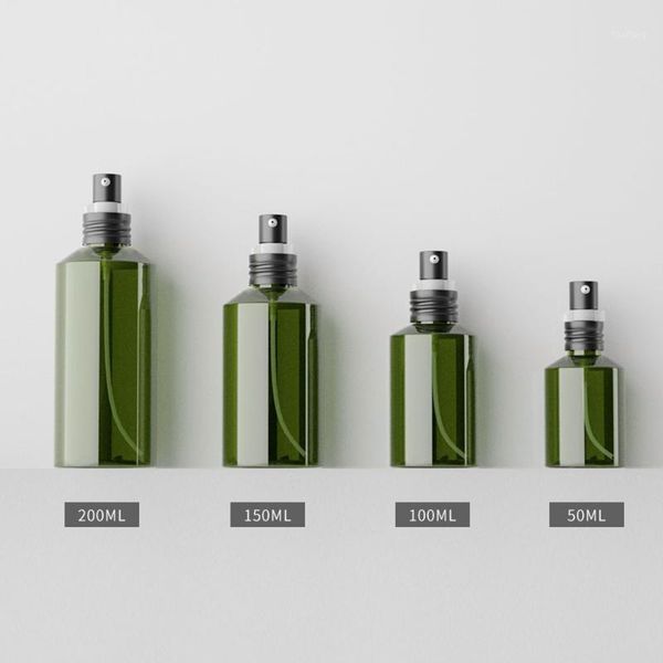 

storage bottles & jars empty green cosmetic lotion cream pump plastic container,dispenser pe for packaging,skin care jar