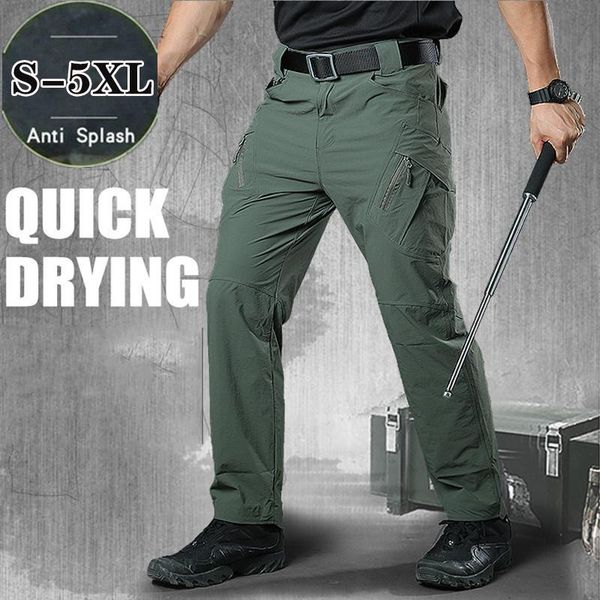 

city military tactical pants men swat combat army trousers many pockets waterproof wear resistant casual cargo 5xl men's, Black