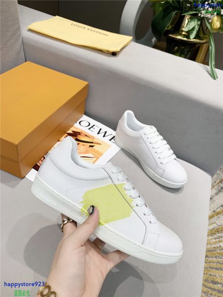 

y19a latest real leather women's and men sneakers trainers shoes fashion casual flat racing, Black