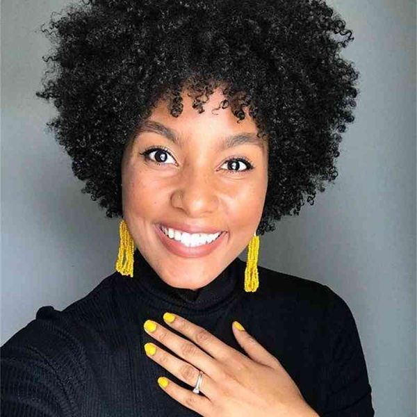 

wig women's short curly hair explosive head chemical fiber headgear, Black;brown