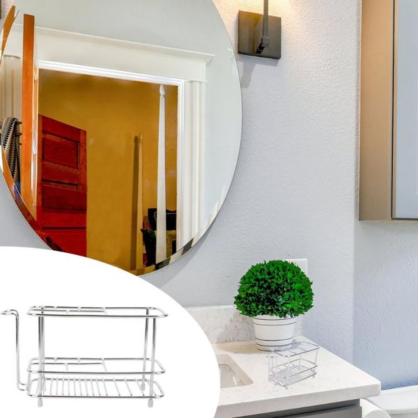 

toothbrush holders 1pc stainless steel storage rack table shower metal shelves holder for toilet bathroom kitchen (cup type)