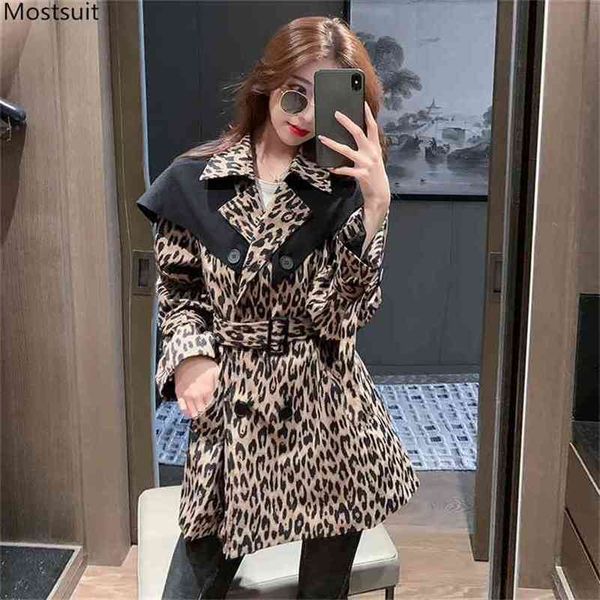 Blazer da donna primavera autunno Plus Size maniche lunghe giacca leopardata elegante moda tunica telai cappotto coreano Chaquetas 210513