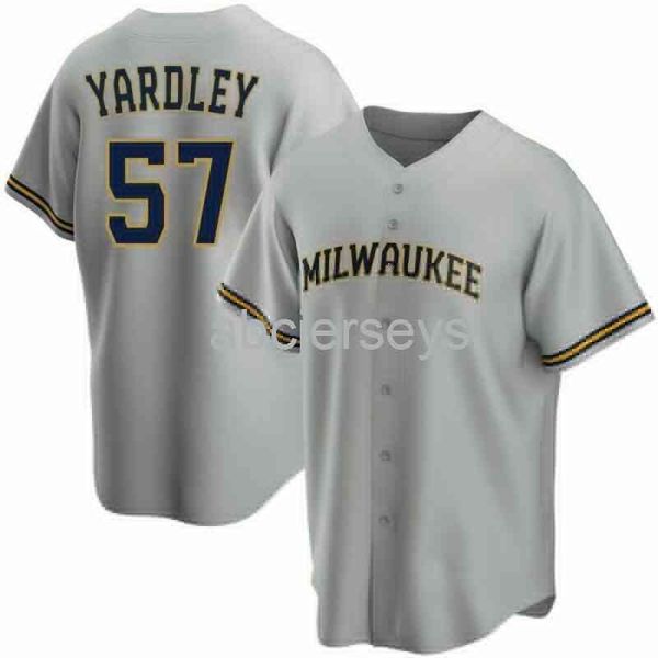 

eric yardley #57 gray ver2 baseball jersey xs-6xl, Black