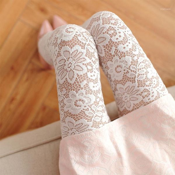 

women's leggings plus size pants high waist elastic floral print lace retro thin hollow out stretch fitness workout leggins, Black