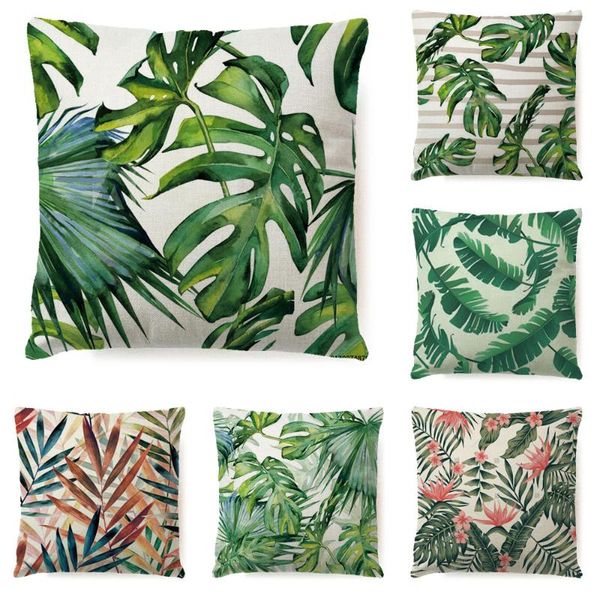 

cushion/decorative pillow special for tropical plant green leaf theme cover, cushion linen, cotton and home cars