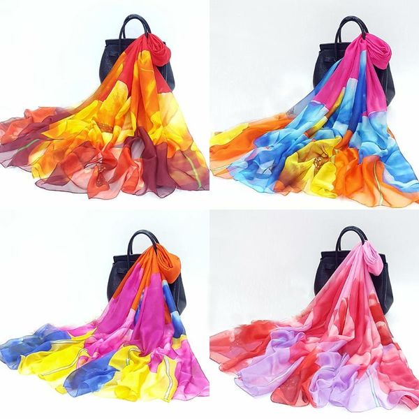 

scarves women ladies flower scarf sunscreen shawl infinity wrap silk, Blue;gray