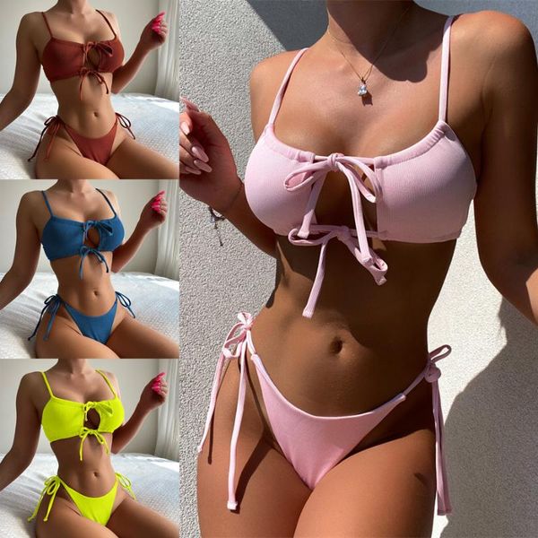 

women's swimwear solid color bikini strap swimsuit suit beach, White;black