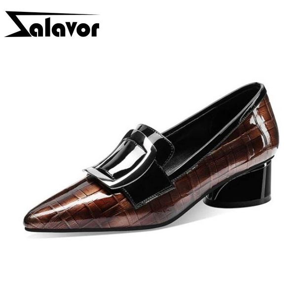 

dress shoes zalavor 2021 real leather spring pumps women fashion office ladies pointed toe buckle woman shallow size 33-40, Black