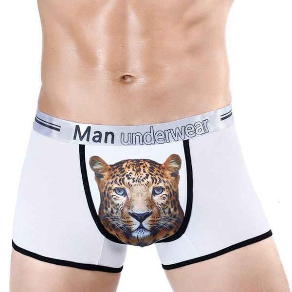 

new modal men's boxer underwear fashion 3d printing briefs head, Black;white