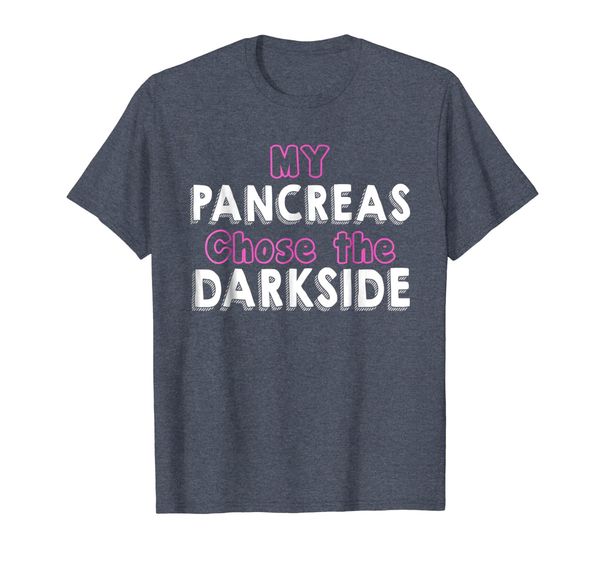 

my pancreas chose the dark side t shirt funny diabetes shirt, White;black