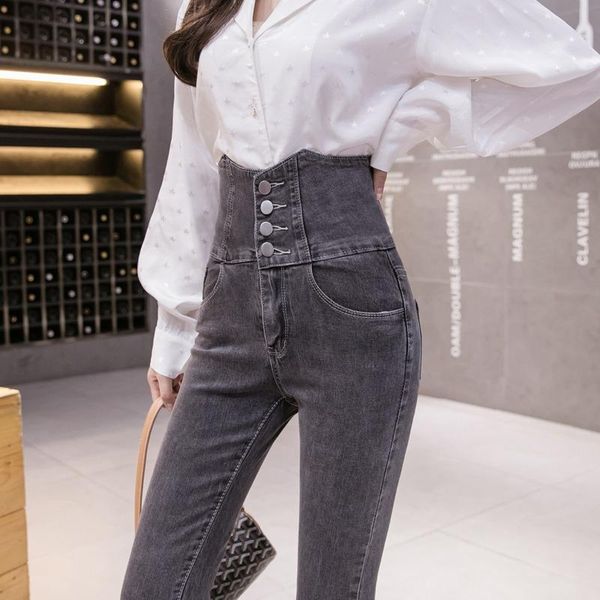

women's jeans female design feeling small age season in 2021, the cultivate morality show thin elastic little pencil pants, Blue