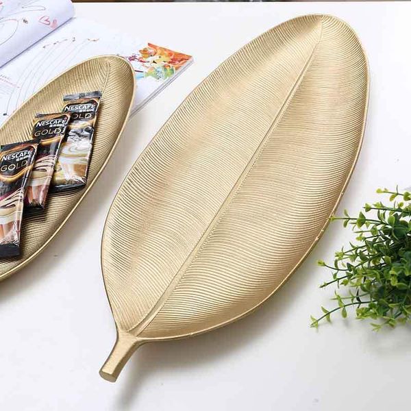 

dishes & plates ins nordic golden leaf set snack simple afternoon tea plate