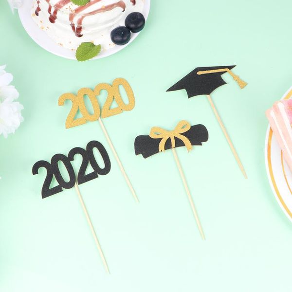 

other festive & party supplies 24pcs 2021 graduation cake ers diy glitter paper insert decoration design cupcake picks prom